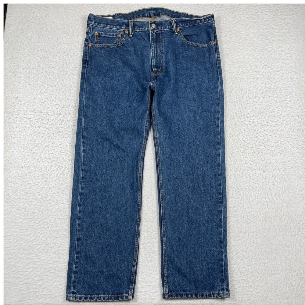 Levis 505 Jeans Mens 40x30 Blue Straight Leg Regular Fit Medium Wash Denim